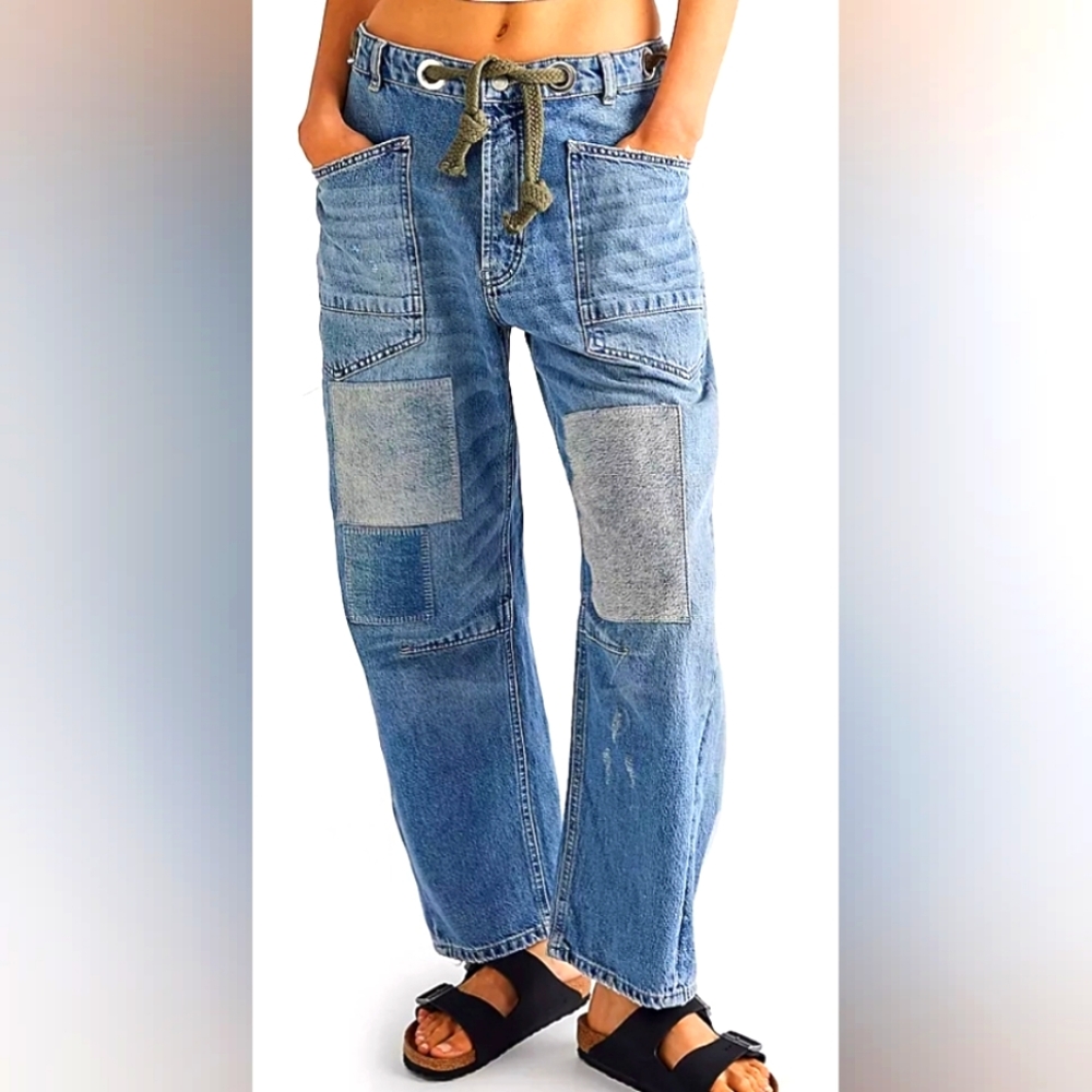 FREE PEOPLE MOXIE BARREL JEANS NWT  28